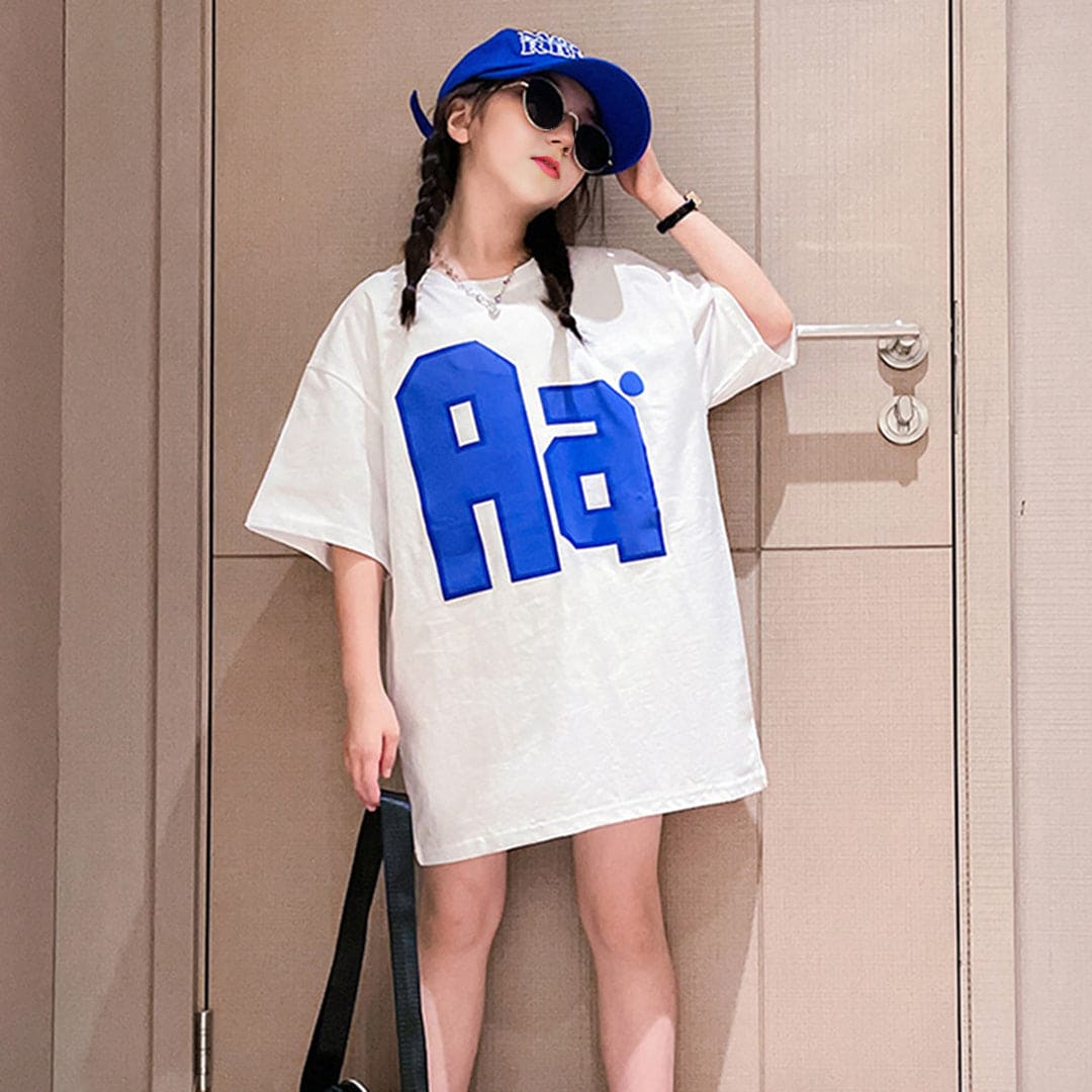 Girls Long Length Short Sleeves T-Shirt Dress Casual Dresses   