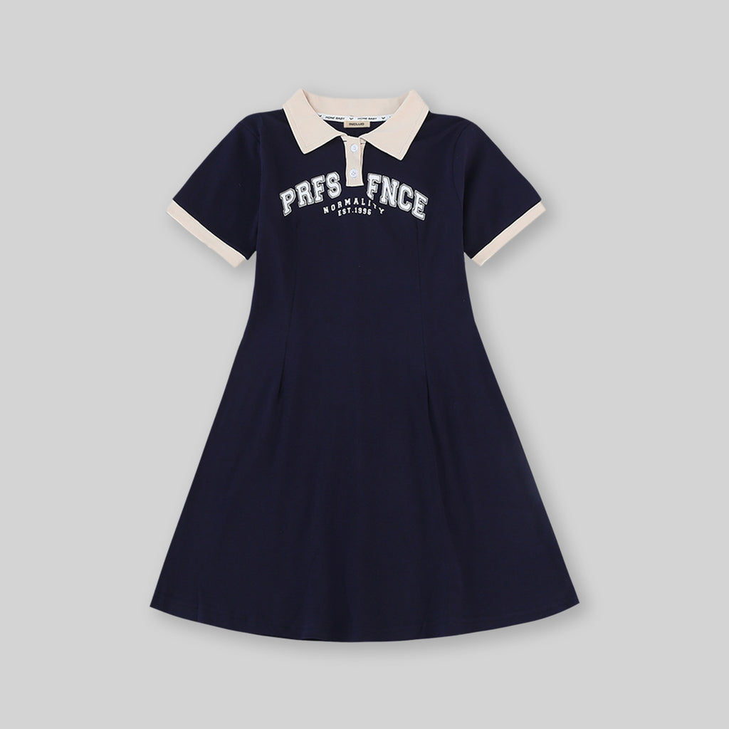 Girls Short Sleeves A-line T-Shirt Dress Casual Dresses   