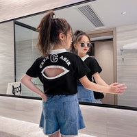 Girls Polo T-shirt with Denim Skirt Set Sets   