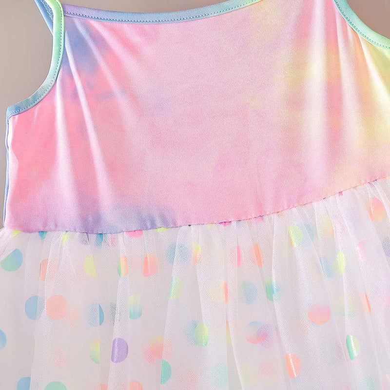Girls Colorful Polka Dot Print Partywear Dress Party Dresses   