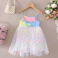 Girls Colorful Polka Dot Print Partywear Dress Party Dresses   