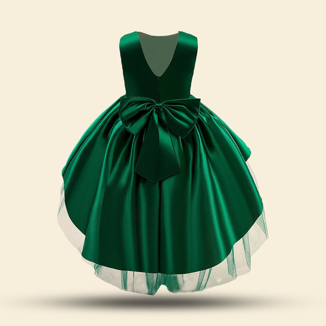 Girls Green Princess Mess Partywear Dress Party Dresses   