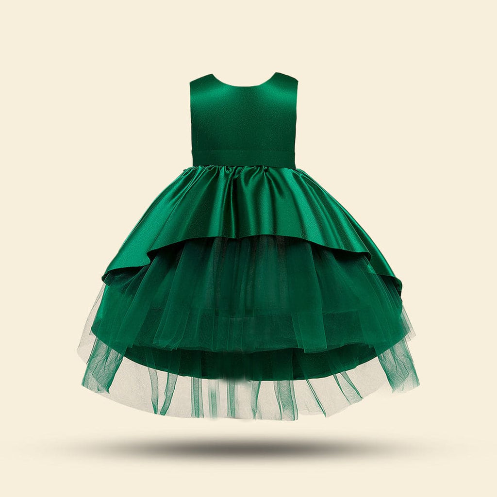 Girls Green Princess Mess Partywear Dress Party Dresses Green 1-2 Y 