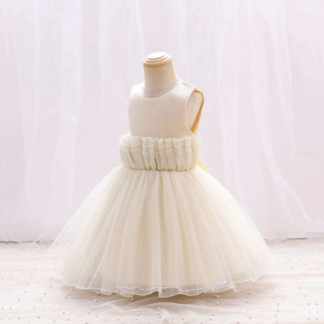 Girls Beige Catwalk Flared Partywear Dress Party Dresses   