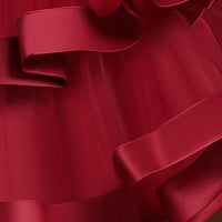 Girls Wine Red Princess Partywear Dress With Bow Party Dresses   