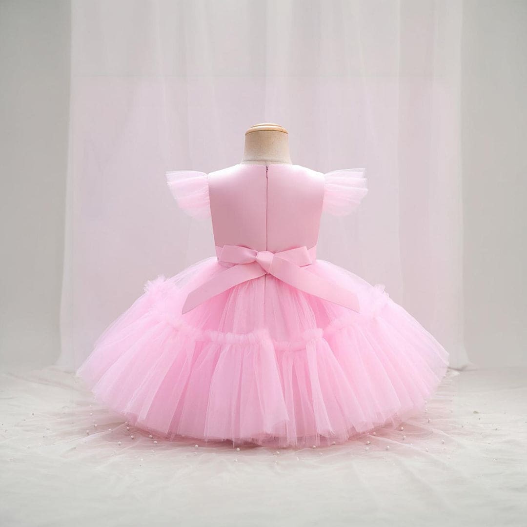 Girls  Pink Puffy Catwalk Partywear Dress Party Dresses   