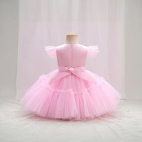 Girls  Pink Puffy Catwalk Partywear Dress Party Dresses   