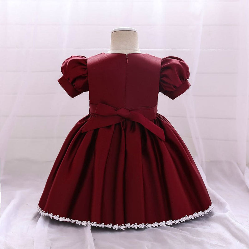 Girls Maroon Princess Partywear Dress Party Dresses   