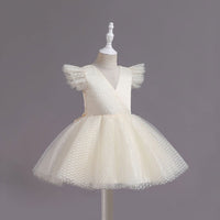Girls Cross Over Neck Embellished Partywear Dress Party Dresses   