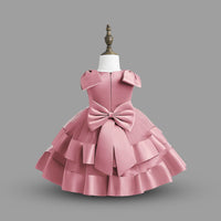 Girls Pink Fluffy Tiered Partywear Dress Party Dresses