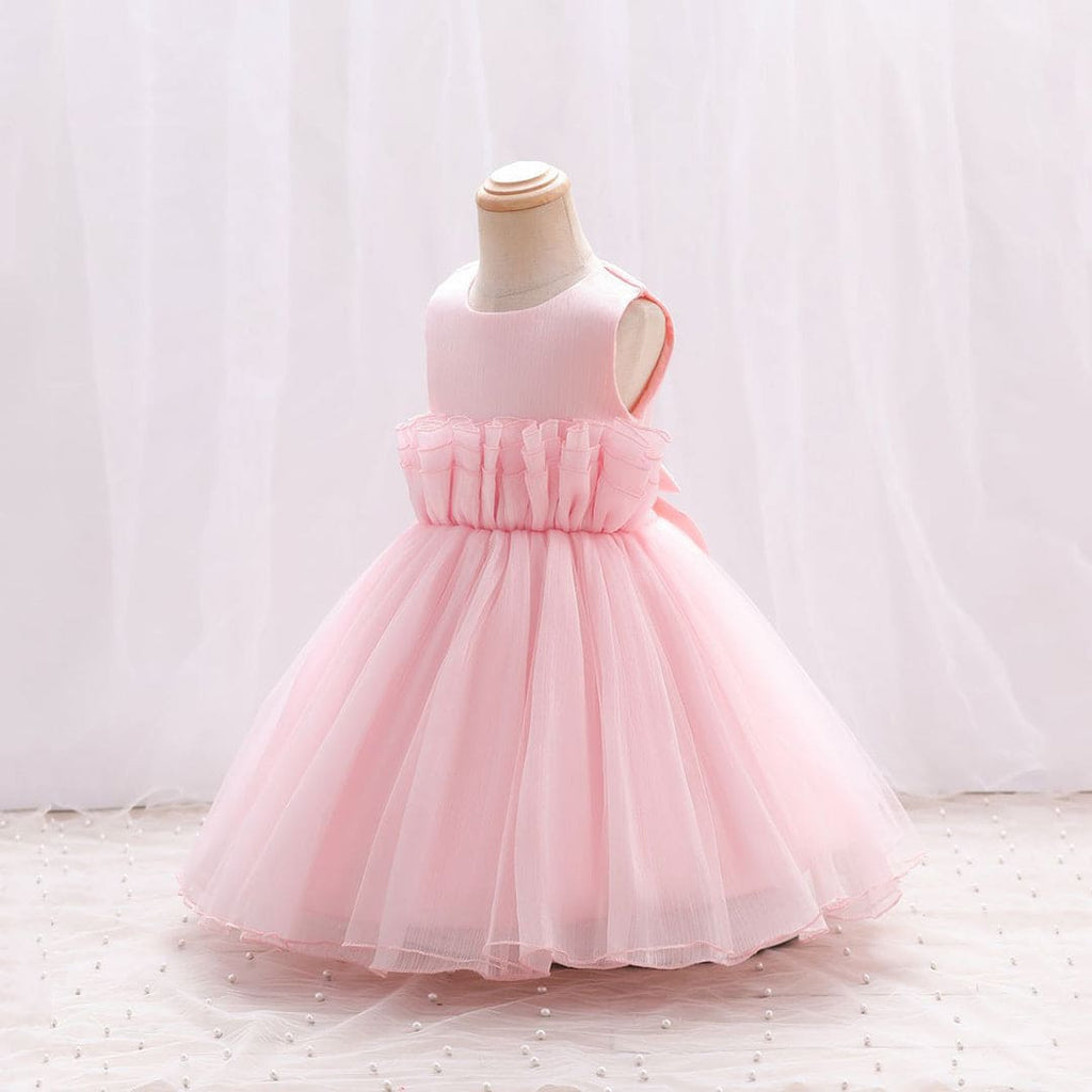 Girls Pink Catwalk Flared Partywear Dress Party Dresses   