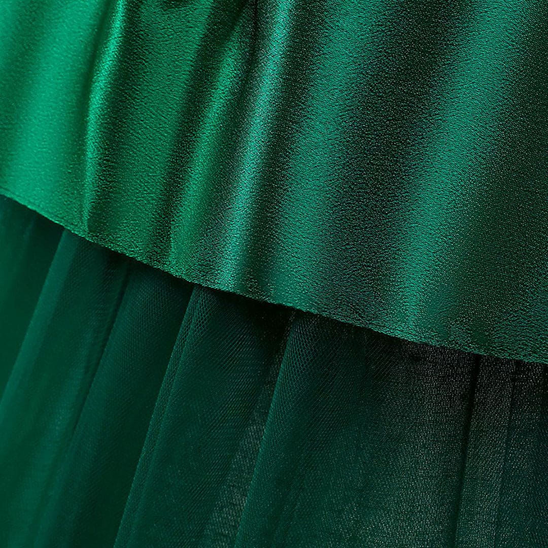 Girls Green Princess Mess Partywear Dress Party Dresses   