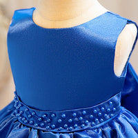 Girls Blue Fluffy High - Low Princess Partywear Dress Party Dresses   