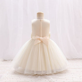 Girls Beige Catwalk Flared Partywear Dress Party Dresses   