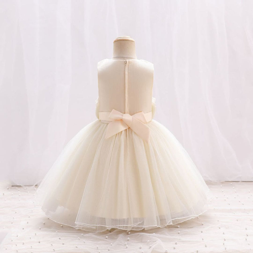 Girls Beige Catwalk Flared Partywear Dress Party Dresses   