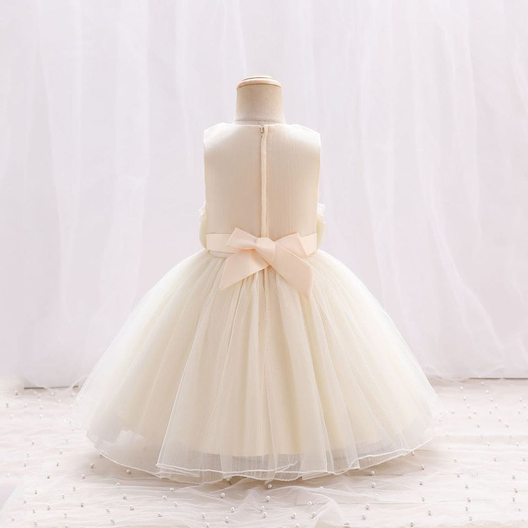 Girls Beige Catwalk Flared Partywear Dress Party Dresses   