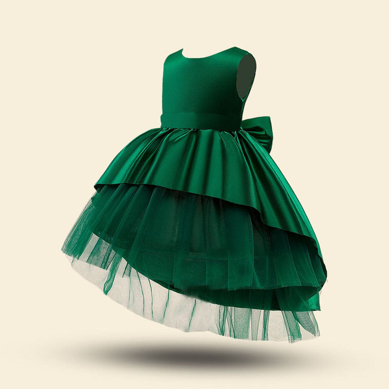 Girls Green Princess Mess Partywear Dress Party Dresses   