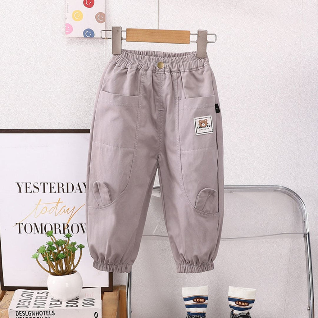 Girls Grey Elasticated Cargo Jogger Joggers Gray 1-2 Y 