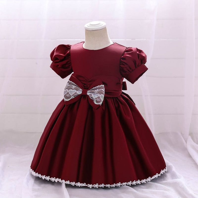 Girls Maroon Princess Partywear Dress Party Dresses   