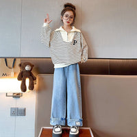 Girls Blue Straight Fit Denim Trousers Jeans Blue 4-5 Y 