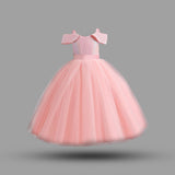 Girls Pink Sequined Sling Princess Fluffy Partywear Dress