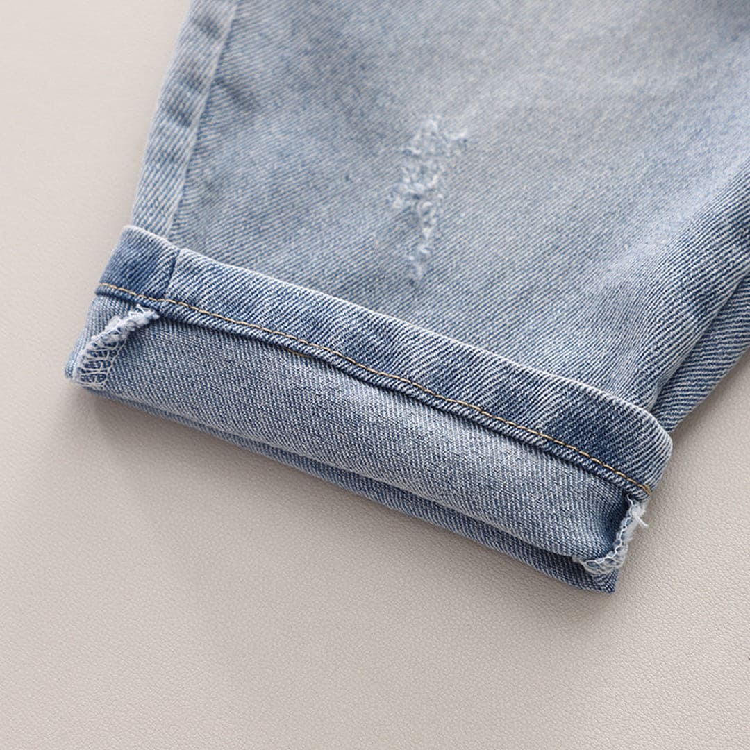 Girls Long Sleeves Top With Denim Dungaree Set Sets   