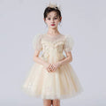 Girls Beige Sweetheart Neck Princess Partywear Dress Party Dresses Beige 3-4 Y 