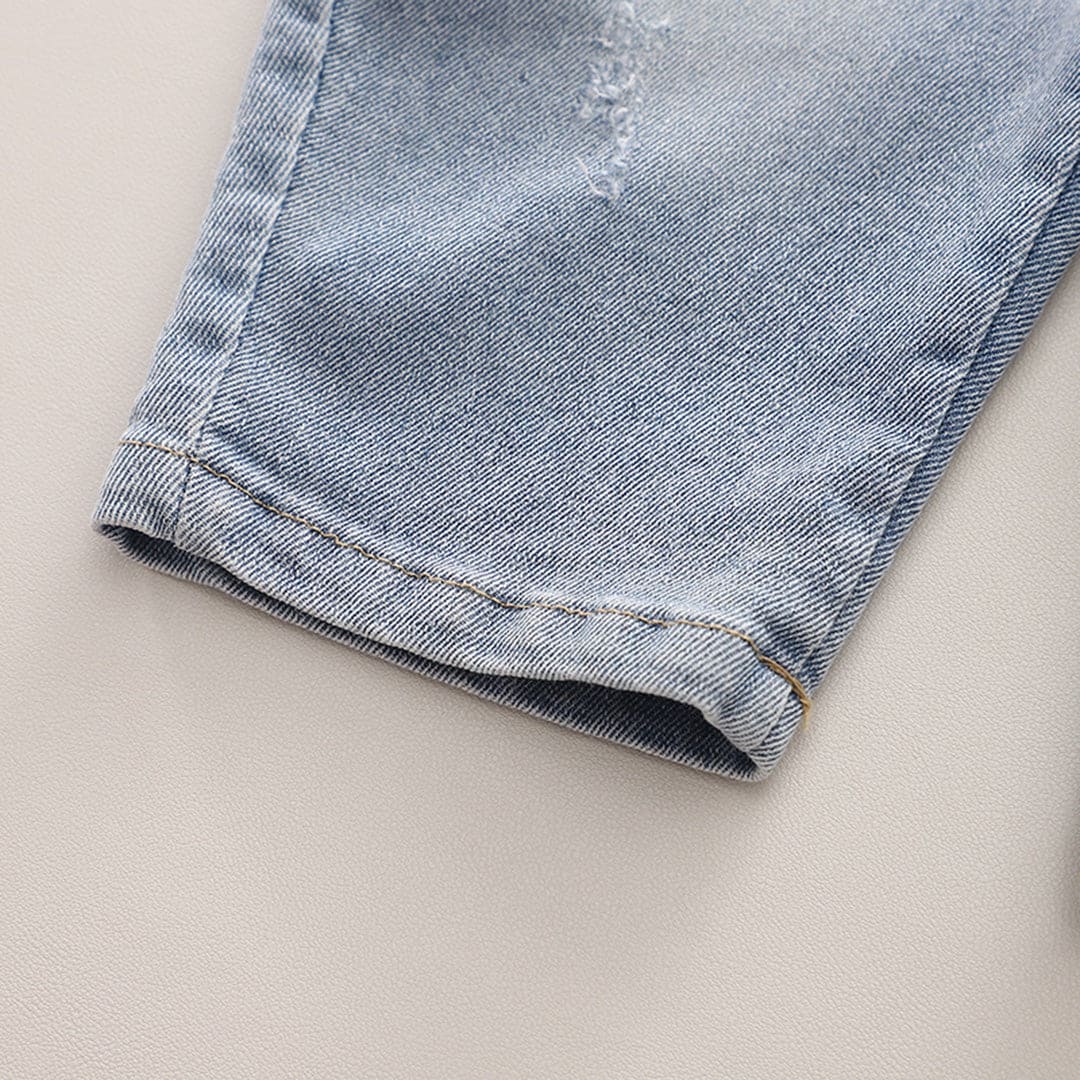 Girls Long Sleeves Top With Denim Dungaree Set Sets   