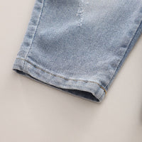 Girls Long Sleeves Top With Denim Dungaree Set Sets   