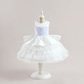 Girls White Tiered Flared Partywear Dress Party Dresses White 3-4 Y 