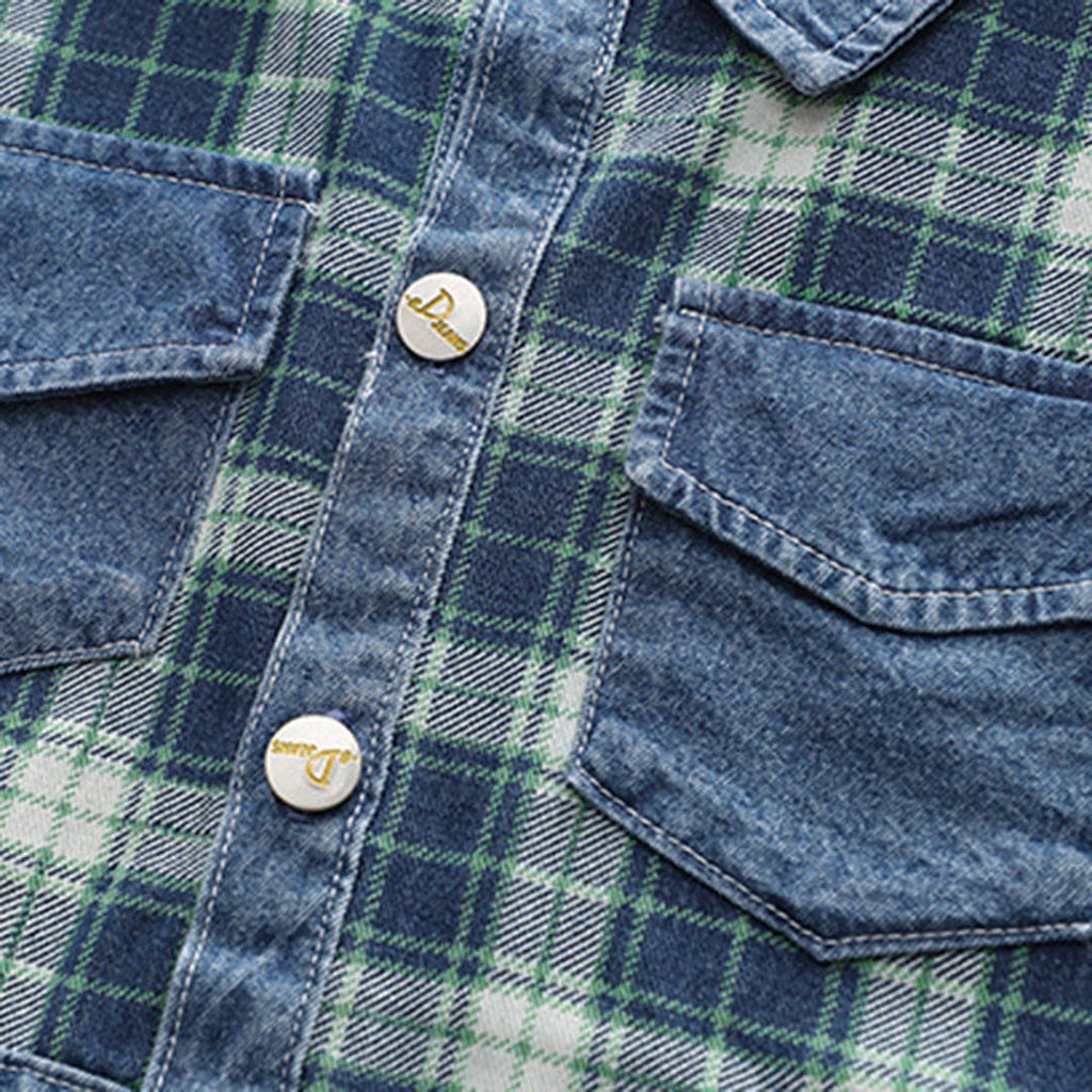 Boys Check Shirt With Long Sleeves T-Shirt and Denim Jeans Set Sets   