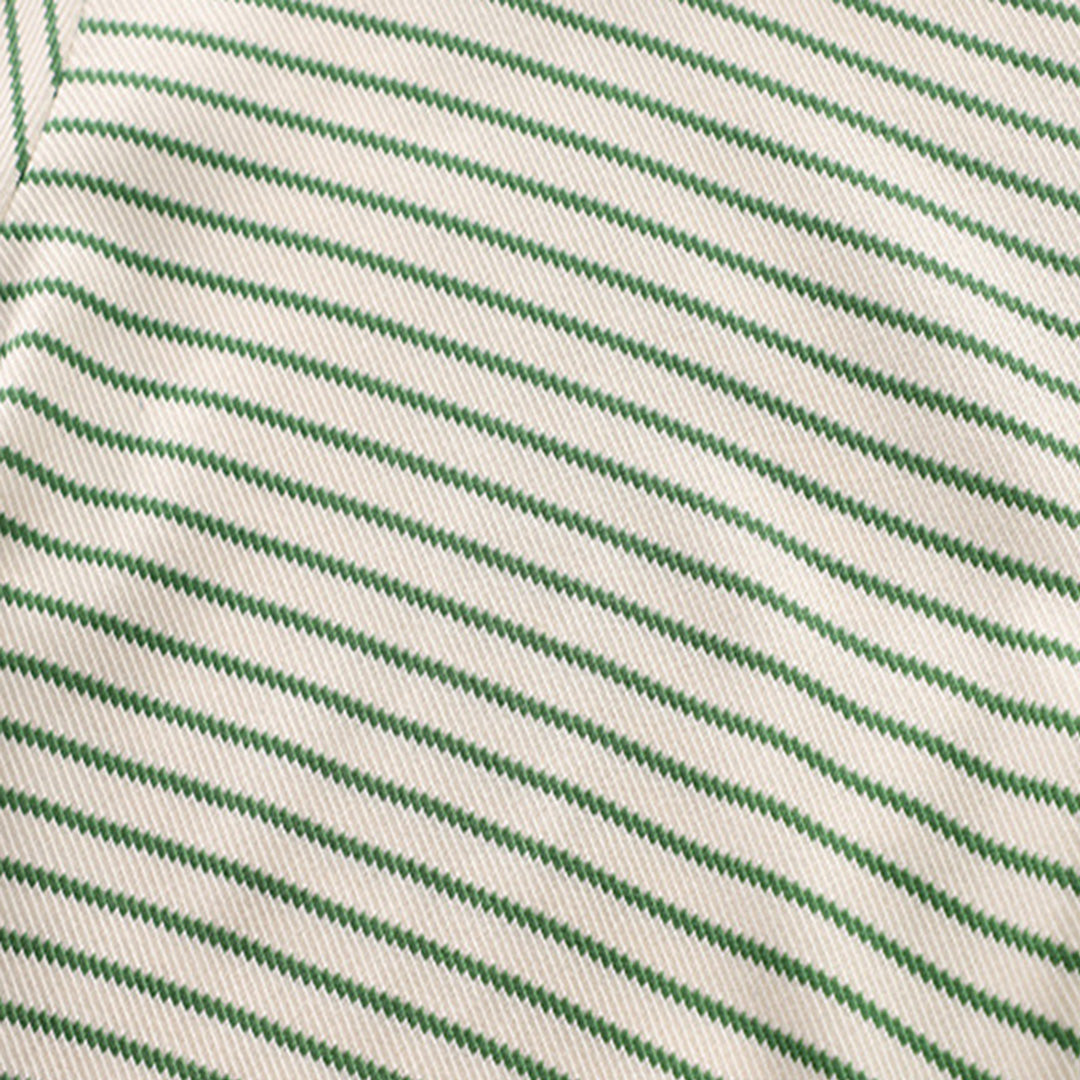 Boys Green Striped Sweatshirt With Denim Dungaree Set Sets   