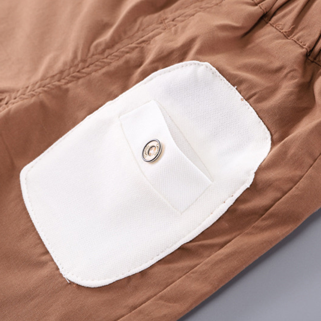Boys Short Sleeve Brown Polo T-Shirt With Shorts Set Sets   