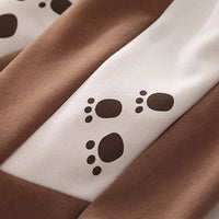 Boys Brown Color-blocked Pocket Teddy Sweatshirt With Trouser Set Sets   