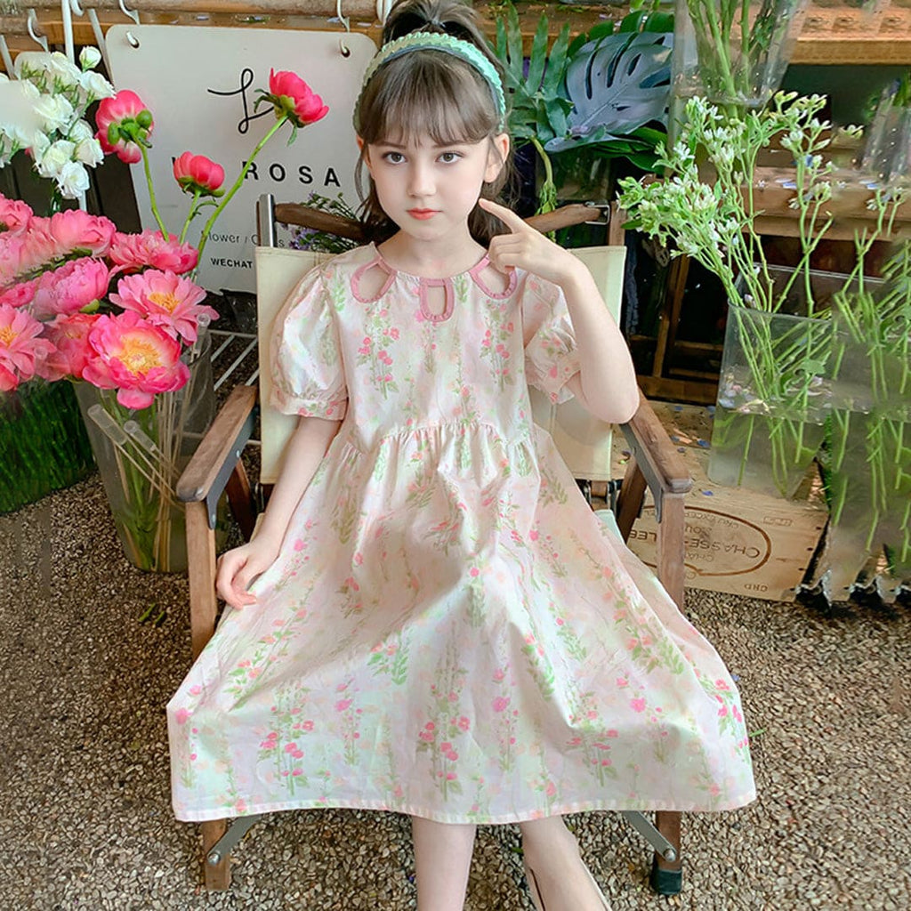 Girls All over Floral Printed Princess Summer Casual Dress