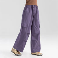 Girls Elasticated Loose Fit Pants With Pocket Flap Joggers   