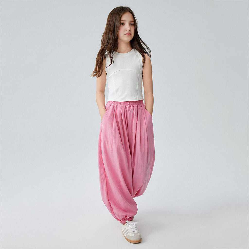 Girls Elasticated Pleated Loose Fit Jogger