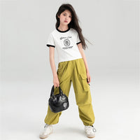 Girls Printed Short Sleeves T-shirt Tshirts   