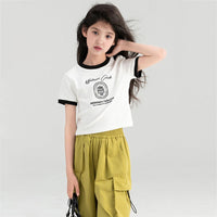 Girls Printed Short Sleeves T-shirt Tshirts   