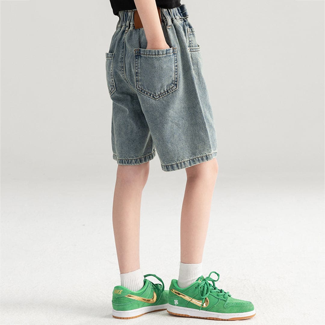 Girls Elasticated Denim Shorts Shorts   