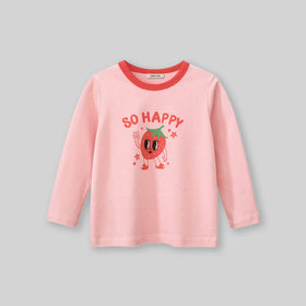 Girls Graphic Print Long Sleeves T-Shirt Tshirts   