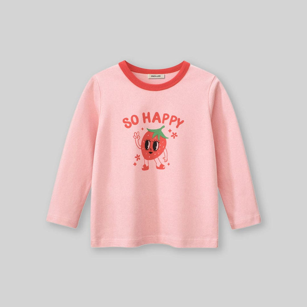 Girls Graphic Print Long Sleeves T-Shirt Tshirts   