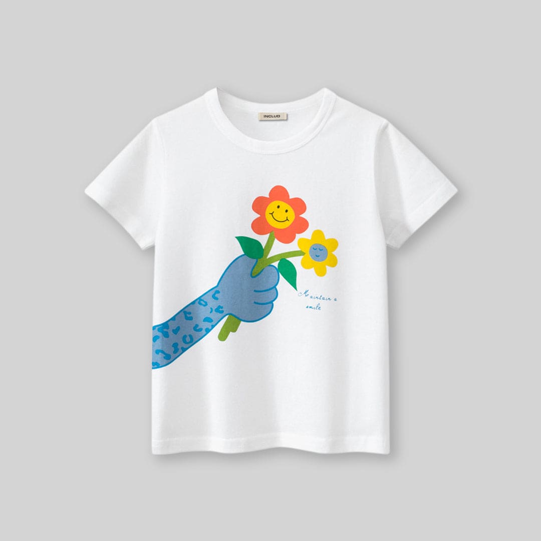 Girls Graphic Print Shorts Sleeves T-Shirt Tshirts   