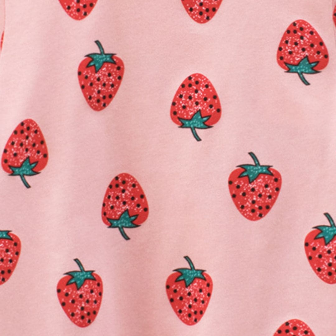 Girls Strawberry Print Short Sleeves T-Shirt Tshirts   