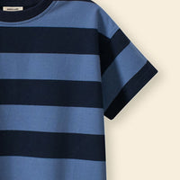 Boys Blue Striped Short Sleeve T-Shirt Tshirts   