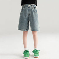 Girls Elasticated Denim Shorts Shorts   