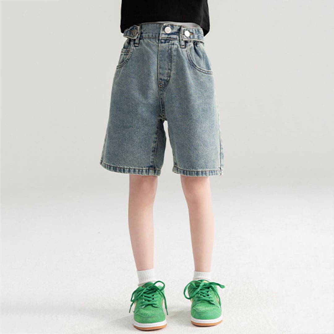 Girls Elasticated Denim Shorts Shorts   
