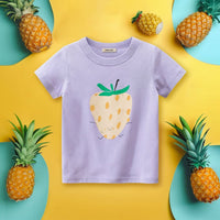 Girls Graphic Print Short Sleeves T-Shirt Tshirts Purple 1-2 Y 