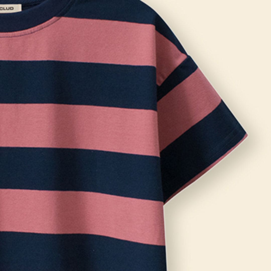Boys Red Striped Short Sleeve T-Shirt Tshirts   