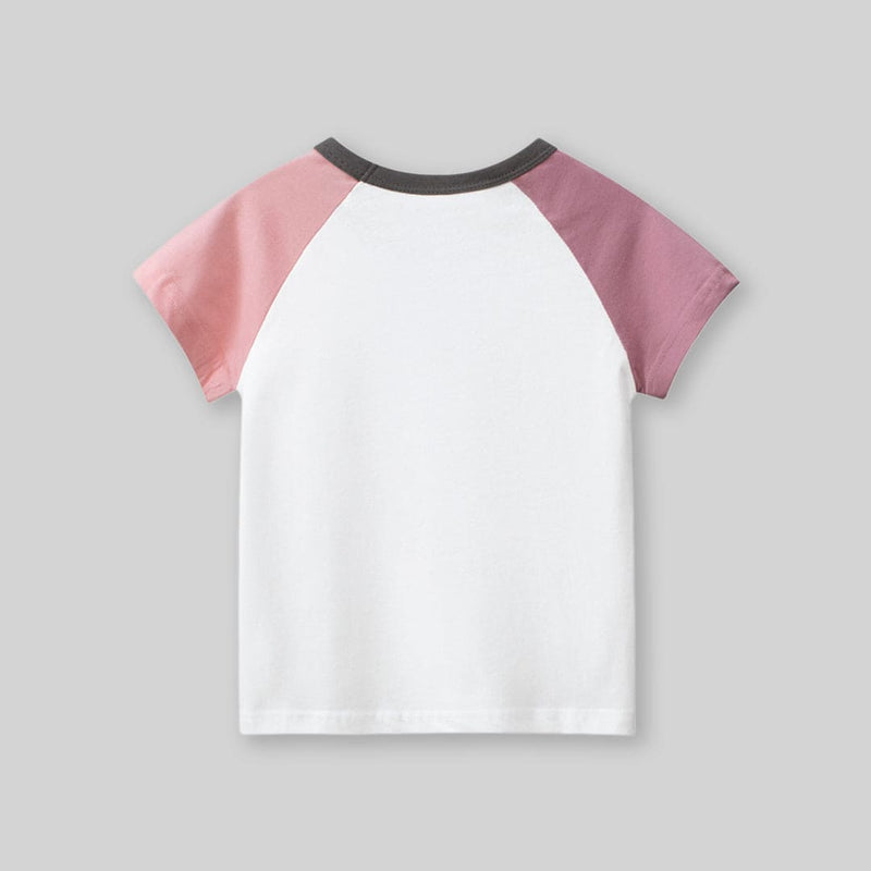 Girls Graphic Print Raglan Sleeves T-Shirt Tshirts   